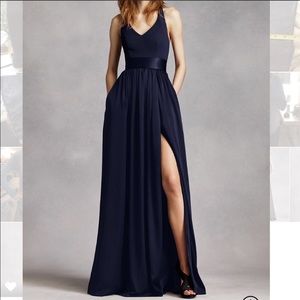 Vera Wang Backless Silk Evening Gown